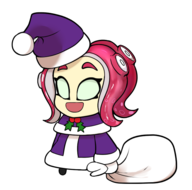 1girl agent_8 artist:nickben12 christmas octoling padoru splatoon // 591x586 // 137KB
