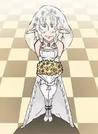 artist:setz bouquet colored dragon's_crown elf_(dc) flowers looking_at_viewer wedding_dress // 610x838 // 226KB