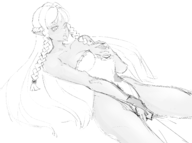 1girl artist:unknown breast_grab elf masturbation nipples rosalinde tongue_out unicorn_overlord // 3249x2425 // 590KB