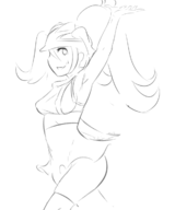 1girl armpit artist:cagezed helmet korrina pokemon pokemon_xy ponytail // 1000x1200 // 239KB