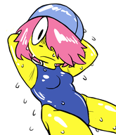 1girl anthology_of_the_killer armpit artist:unknown bb blush breasts hair looking_at_viewer swimming_cap swimsuit wet // 476x555 // 80KB