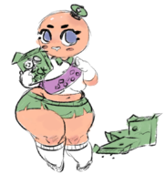 1girl artist:unknown blush box breasts cereal_box chubby curvy drool drooling eyelashes gloves hat holding holding_object huge_breasts looking_at_viewer navel object PEAK pear_shaped saliva socks thicc thick_thighs tummy wide_hips // 995x1058 // 660KB