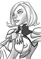 battleborn clothed huge_breasts monochrome paizuri penis phoebe // 2100x3000 // 1.1MB