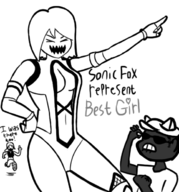 1boy 2girls artist:unknown dark_skin face glasses lineart mileena monochrome mortal_kombat shades sonicfox5000 sonya_blade tournament // 573x616 // 182KB