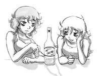 alcohol bottle koishi_komeiji satori_komeiji shot_glass touhou // 1150x900 // 68KB