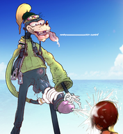 1boy 1girl artist:lbm beach body_horror cum goofy kairi kingdom_hearts // 2480x2687 // 3.6MB