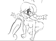 1boy 1girl annie_of_the_stars artist:unknown blush breasts disembodied_penis kneeling monochrome nipples nude penis sketch skullgirls small_breasts // 551x406 // 55KB