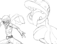 1boy artist:i.n. huge_breasts piranha_plant super_mario tongue_out viewtiful_joe viewtiful_joe_(series) // 742x573 // 149KB