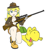 koopa peach sniper_rifle super_mario_bros. // 1000x1100 // 253KB