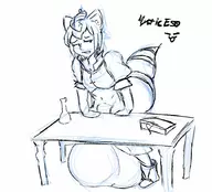 futanari huge_testicles lineart monster_girl octopath_traveler parody tanuki testicles tressa // 912x826 // 107KB