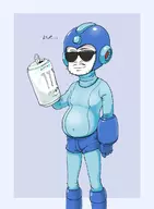 colored mega_man mega_man_(series) monster_energy parody sunglasses // 900x1227 // 147KB