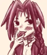aerith_gainsborough artist:strugglingquota blush final_fantasy licking monochrome tongue // 854x1000 // 141KB