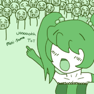 1girl april_fools artist:unknown blush breasts colored crying looking_at_viewer multiple_boys not_vidya oc open_mouth pointing small_breasts team_mini tears text uooh // 800x800 // 293KB