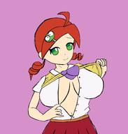 1girl artist:bastardbat0 huge_breasts puyo_puyo ringo_ando // 2000x2100 // 401KB