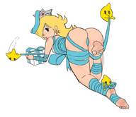 artist:necrolepsy ass bent_over christmas christmas_collab_2017 collab colored luma nude present ribbon rosalina super_mario super_mario_galaxy // 941x812 // 251KB