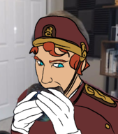 artist:jxci blue_eyes deadlock doorman edit hat jerma985 orange_hair parody // 1080x1226 // 540KB