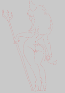1boy artist:skeezicks ass balls demon femboy horns mii miitopia monochrome nude sketch tail trident // 1427x2063 // 91KB