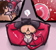 1boy 1girl anus ass blush boots colored creampie cum hand_holding heart-shaped_pupils horns huge_ass huge_breasts impregnation kissing little_charrmer mask mating_press nathan_adams penetration penis pointy_ears saki-chan sex // 1000x900 // 718KB