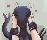 1girl artist:unknown petting pokemon salazzle // 1162x990 // 169KB