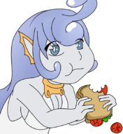 1girl colored esna ever_oasis food meme sandwich // 800x873 // 220KB