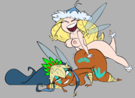 2girls all_fours artist:herny colored from_behind futanari helena_headbasket holly_luya huge_ass nude rayman_(series) rayman_origins sex thick_thighs wide_hips // 1068x779 // 289KB