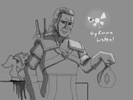 crossover geralt geralt_of_rivia navi parody text the_legend_of_zelda the_witcher // 2000x1500 // 447KB