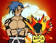 crossover kamina pokemon tengen_toppa_gurren_lagann typhlosion // 600x459 // 272KB