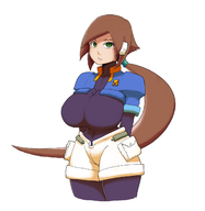 1girl aile artist:tocktimer colored huge_breasts mega_man_(series) mega_man_zx // 1309x1345 // 379KB