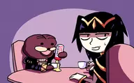 1boy 1girl artist:setz colored fire_emblem fire_emblem_awakening spurdo_sparde tea tea_party teacup text tharja // 976x607 // 382KB