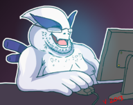 colored computer furry glasses laughing lugia neckbeard parody pokemon reaction_image // 609x478 // 132KB