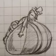 1girl artist:kujalla breast_expansion huge_breasts pokemon pokemon_bw skyla traditional_medium // 1172x1167 // 361KB