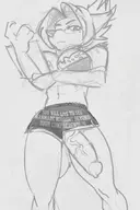 1girl artist:stupidretard booty_shorts furry futanari merveille_million solatorobo_red_the_hunter // 569x852 // 48KB