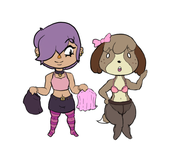 animal_crossing artist:harrace bra changing chibi colored crossdressing digby humiliation pantyhose trap underwear villager // 555x455 // 80KB