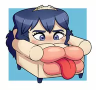 1girl artist:unknown bimbofication blush body_horror colored couch fire_emblem lips sofa tongue tongue_out transformation what where_is_your_god_now // 1500x1404 // 179KB