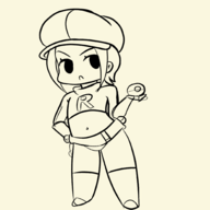1girl artist:iggy_bomb chibi doodle hat pokeball pokemon pokemon_lgpe team_rocket team_rocket_grunt // 2000x2000 // 480KB