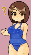 1girl ? artist:2x blush breasts cameltoe colored looking_at_viewer mii question_mark sweat swimsuit // 611x1080 // 243KB