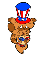 1girl american_flag_bikini anthro breasts furry looking_at_viewer oc tanooki tax_queen top_hat // 925x1244 // 71KB