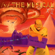 v_the_musical v_the_musical_XII 1boy album_cover artist:unknown civilization civilization_(series) colored explosion gandhi looking_at_viewer nuke sign text // 3000x3000 // 14MB