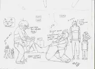 1girl anthro artist:gymanon ass_grab balls blush breasts fellatio furry grabbing_ass huge_breasts irrumatio jables looking_at_partner monochrome multiple_boys noelle_holiday oc penis puppetswap_(au) sex sketch spitroast tagme text thick_thighs thighs voyeurism // 6420x4671 // 2.8MB