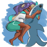 1girl artist:justdavefnd ass casual_clothes colored marina octoling plushie shark splatoon splatoon_2 // 800x800 // 584KB