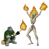 arch-vile archvile artist:tetsujinforce doom doomguy fire marshmallow // 1650x1650 // 935KB