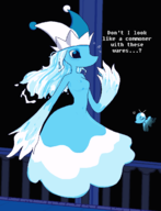 1girl artist:commonbleat breasts colored deltarune hat jester_hat miss_mizzle small_breasts text // 1176x1540 // 73KB