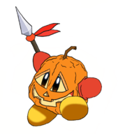 bandana_waddle_dee colored jack-o'-lantern kirby_(series) spear waddle_dee weapon // 646x692 // 134KB