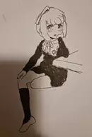 1girl artist:unknown danganronpa monaca_towa sitting // 2025x3000 // 2.8MB