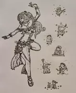 4boys 4girls alfyn_greengrass artist:unknown chibi cyrus_albright dancer h'aanit octopath_traveler olberic_eisenberg ophilia_clement primrose_azelhart therion traditional_medium tressa_colzione // 1599x1940 // 598KB