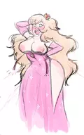 dress embarrassed huge_breasts peach posing princess_peach thick_thighs wardrobe_malfunction wide_hips // 692x1103 // 369KB