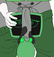 1boy 1girl artist:unknown colored dandy's_world hand_on_penis handjob heart heart_pupils pants_down penis penis_awe roblox robot robot_girl vee wip // 817x863 // 211KB