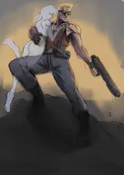 1boy 1girl artist:unknown duke_nukem duke_nukem_(series) ghost gun // 4961x7016 // 1.5MB