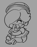 anon artist:gusgux baby blush giant giantess hugging monochrome rosalina super_mario // 1335x1693 // 553KB