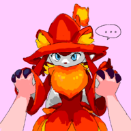 1girl artist:chchchio colored hand_holding handholding hat holding_hands looking_at_viewer palworld pov wixen // 1080x1080 // 325KB